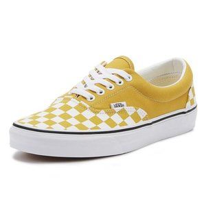 #40❤️ VANS CHECKERBOARD ERA YOLK YELLOW WOMENS SHOES